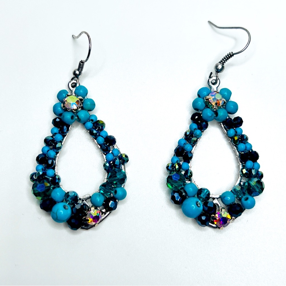 Turquoise Earrings Dangle Angle - image 1